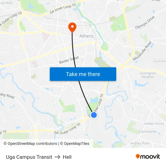 Uga Campus Transit to Hell map