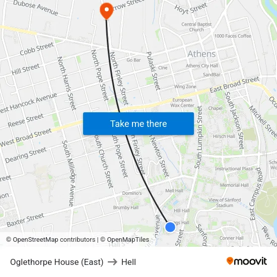 Oglethorpe House (East) to Hell map