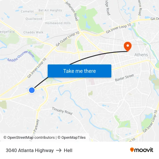 3040 Atlanta Highway to Hell map