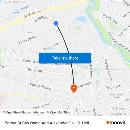 Barber St Btw Oneta And Alexander Ob to Hell map