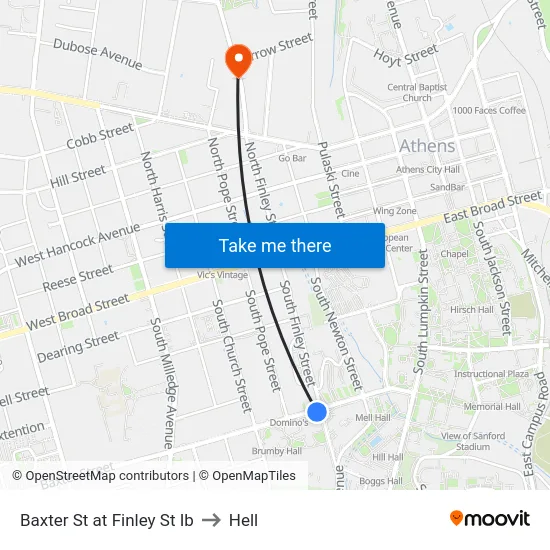 Baxter St at Finley St Ib to Hell map