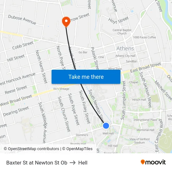 Baxter St at Newton St Ob to Hell map