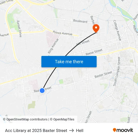 Acc Library at 2025 Baxter Street to Hell map