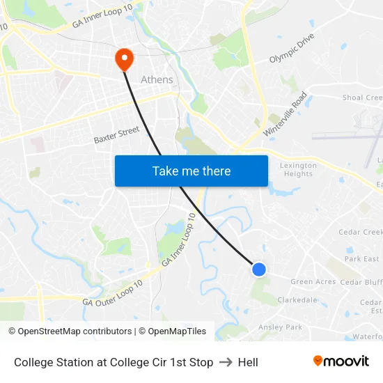 College Station at College Cir 1st Stop to Hell map