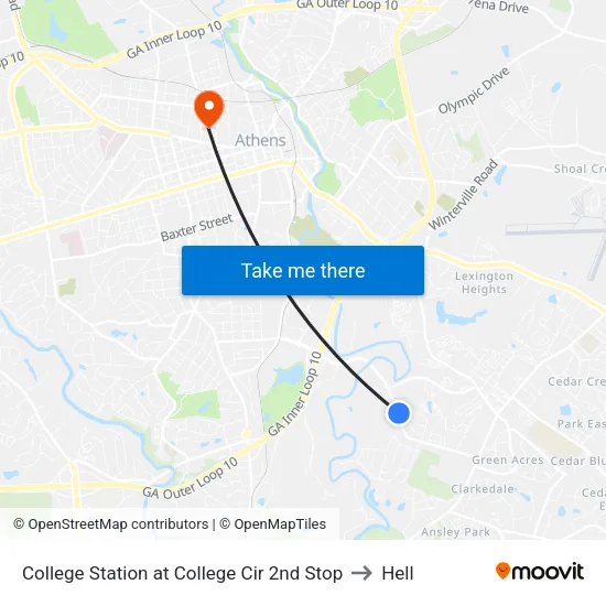 College Station at College Cir 2nd Stop to Hell map