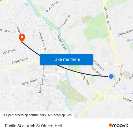 Dublin St at Arch St Ob to Hell map