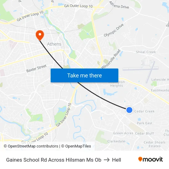 Gaines School Rd Across Hilsman Ms Ob to Hell map