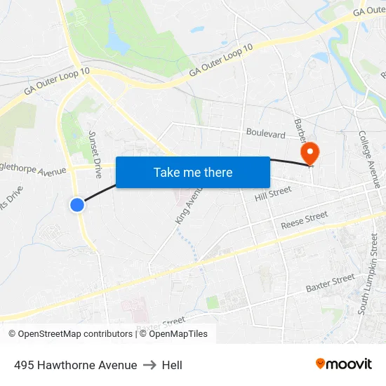 495 Hawthorne Avenue to Hell map