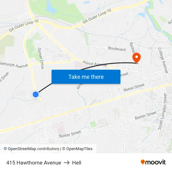 415 Hawthorne Avenue to Hell map
