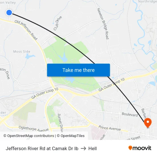 Jefferson River Rd at Camak Dr Ib to Hell map