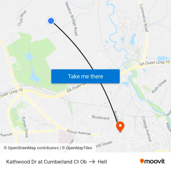Kathwood Dr at Cumberland Ct Ob to Hell map
