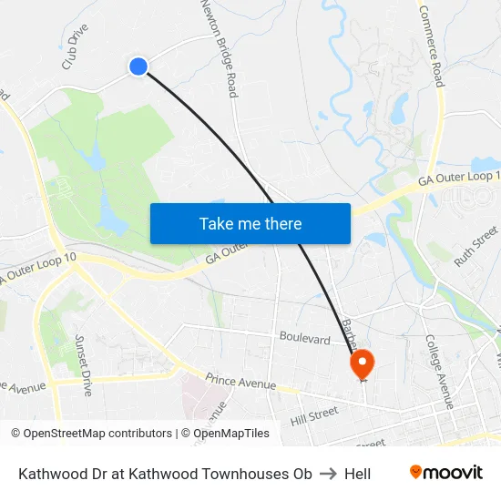 Kathwood Dr at Kathwood Townhouses Ob to Hell map