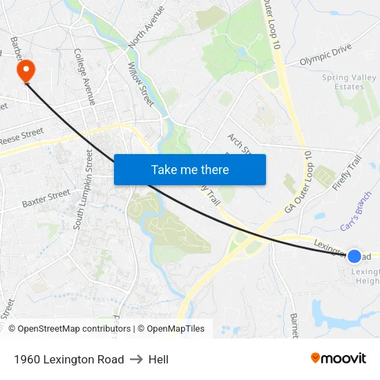 1960 Lexington Road to Hell map