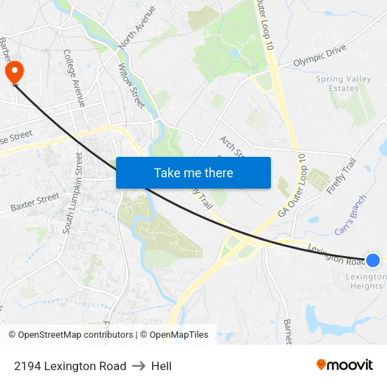 2194 Lexington Road to Hell map