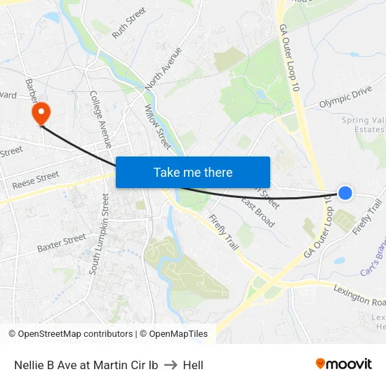 Nellie B Ave at Martin Cir Ib to Hell map