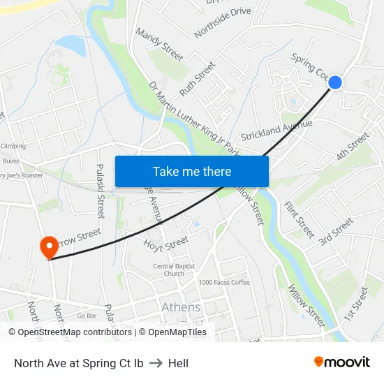 North Ave at Spring Ct Ib to Hell map