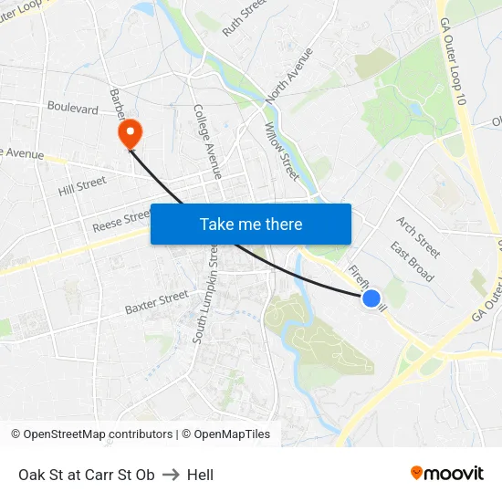 Oak St at Carr St Ob to Hell map