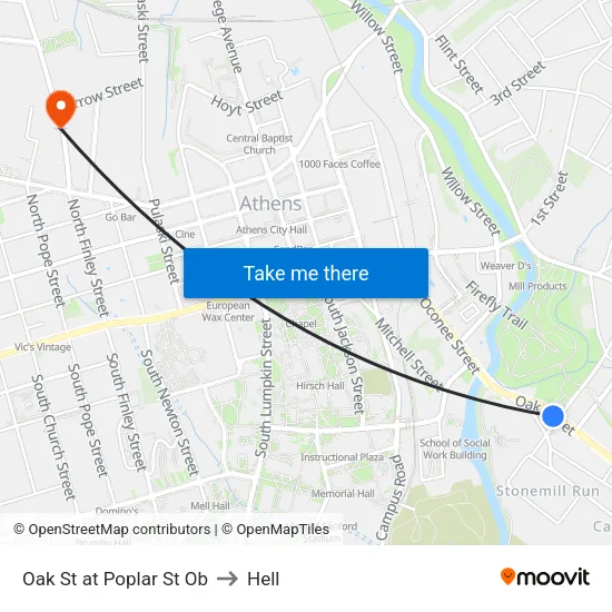 Oak St at Poplar St Ob to Hell map