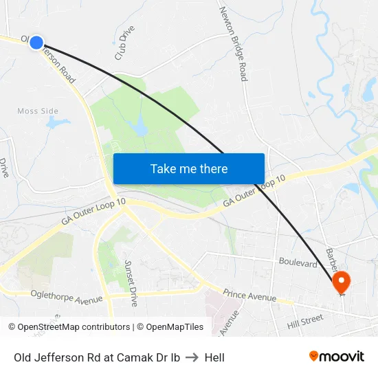 Old Jefferson Rd at Camak Dr Ib to Hell map