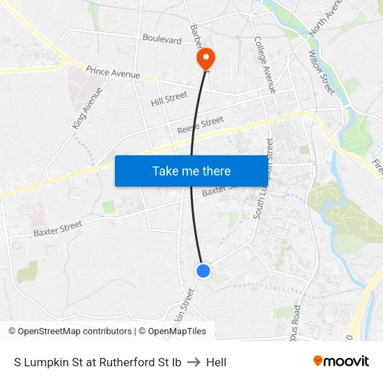 S Lumpkin St at Rutherford St Ib to Hell map