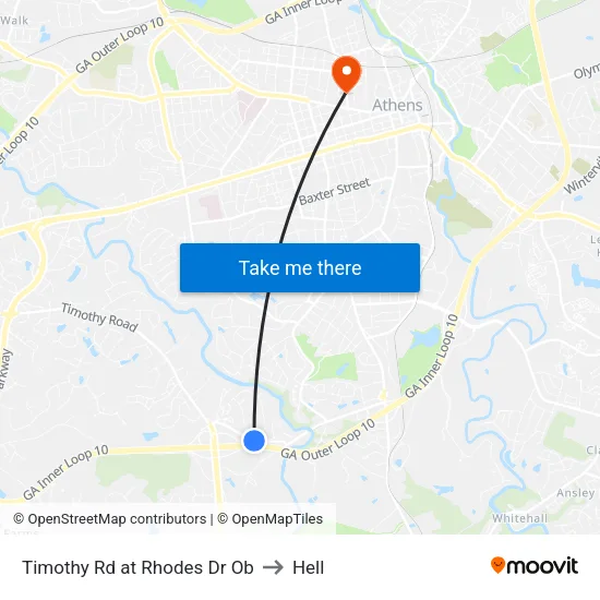 Timothy Rd at Rhodes Dr Ob to Hell map