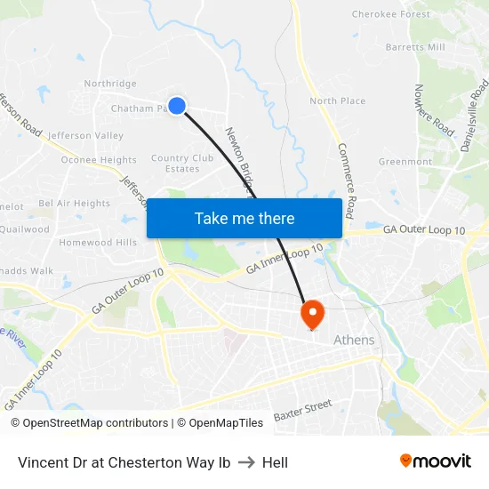 Vincent Dr at Chesterton Way Ib to Hell map