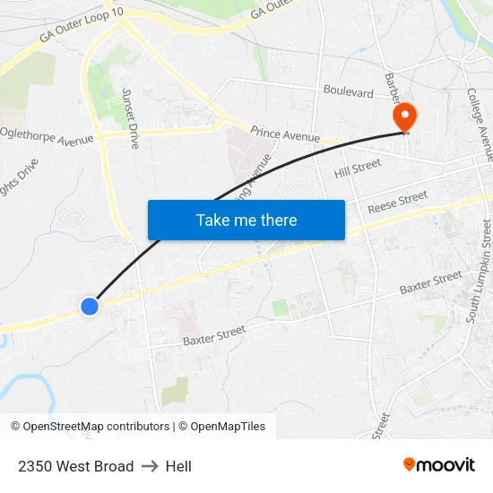 2350 West Broad to Hell map