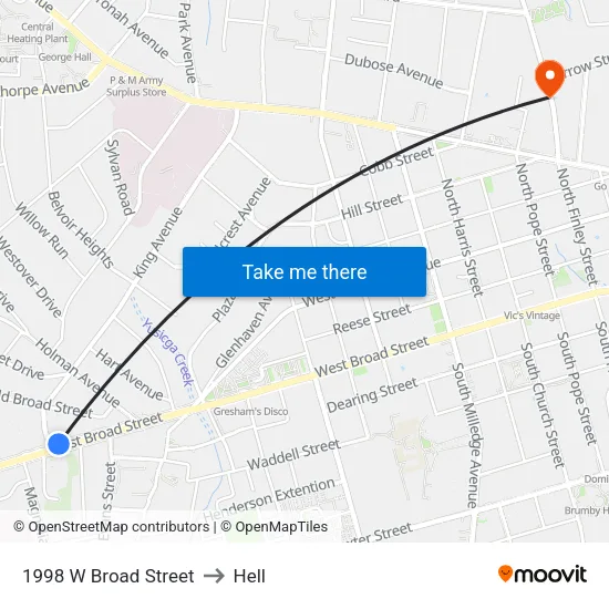 1998 W Broad Street to Hell map