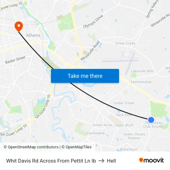 Whit Davis Rd Across From Pettit Ln Ib to Hell map