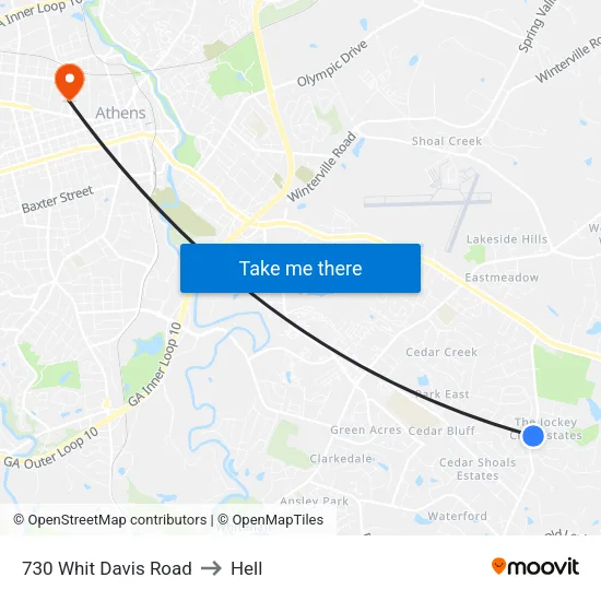 730 Whit Davis Road to Hell map