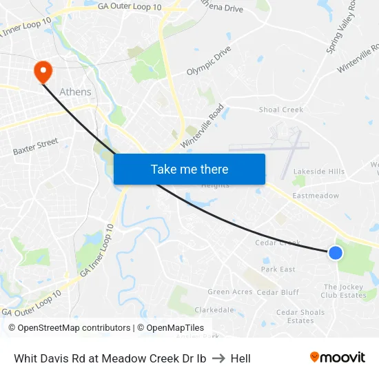Whit Davis Rd at Meadow Creek Dr Ib to Hell map