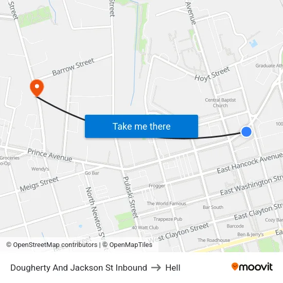 Dougherty And Jackson St Inbound to Hell map