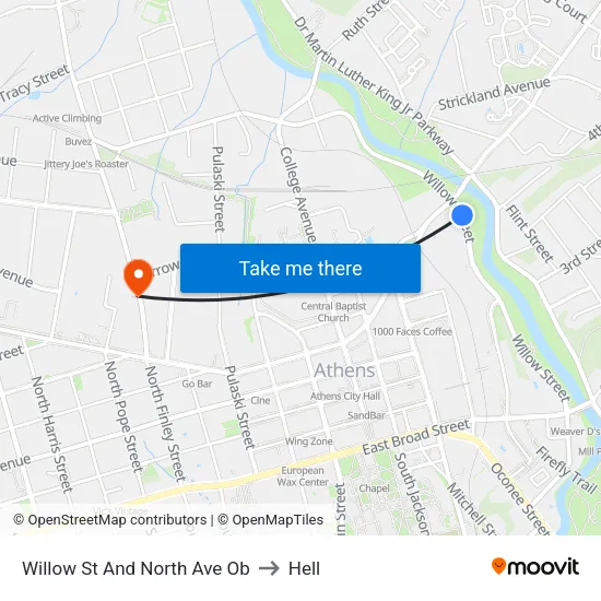 Willow St And North Ave Ob to Hell map