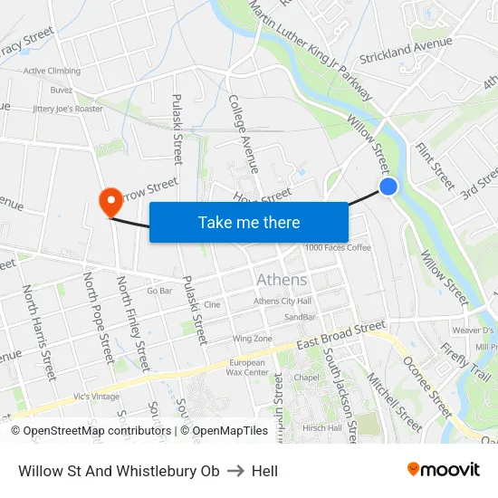 Willow St And Whistlebury Ob to Hell map
