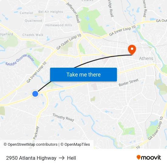 2950 Atlanta Highway to Hell map