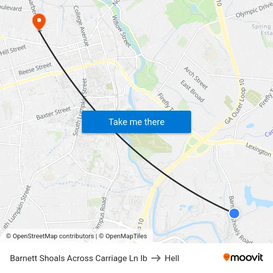 Barnett Shoals Across Carriage Ln Ib to Hell map