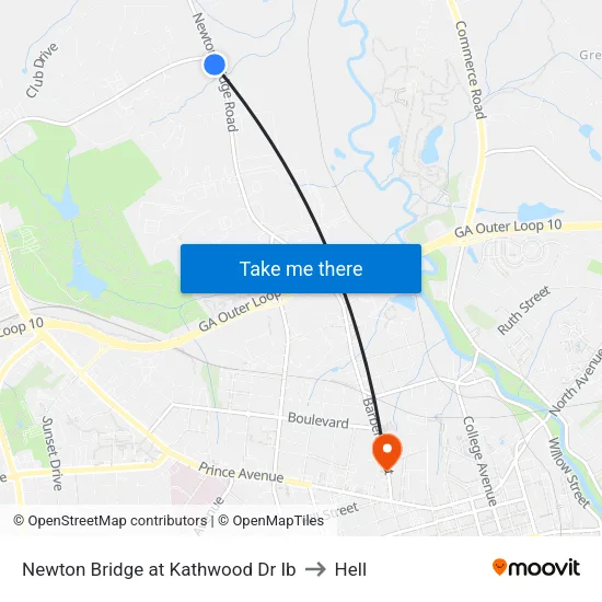 Newton Bridge at Kathwood Dr Ib to Hell map