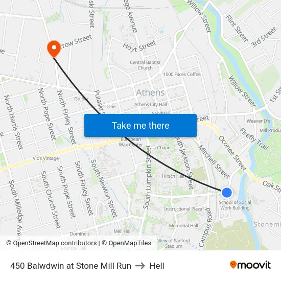 450 Balwdwin at Stone Mill Run to Hell map