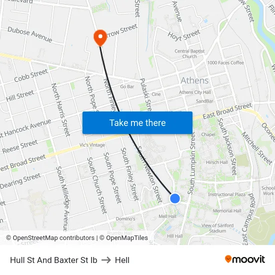 Hull St And Baxter St Ib to Hell map