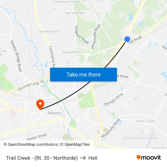 Trail Creek - (Rt. 30 - Northside) to Hell map