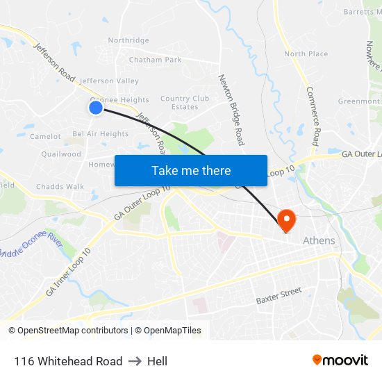 116 Whitehead Road to Hell map