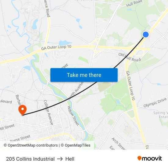 205 Collins Industrial to Hell map