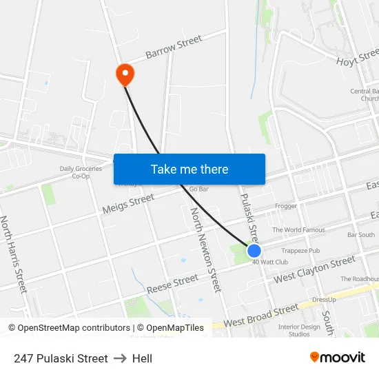 247 Pulaski Street to Hell map