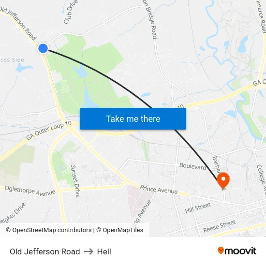 Old Jefferson Road to Hell map