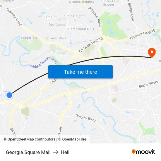 Georgia Square Mall to Hell map
