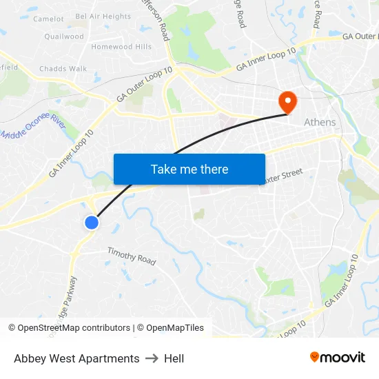 Abbey West Apartments to Hell map