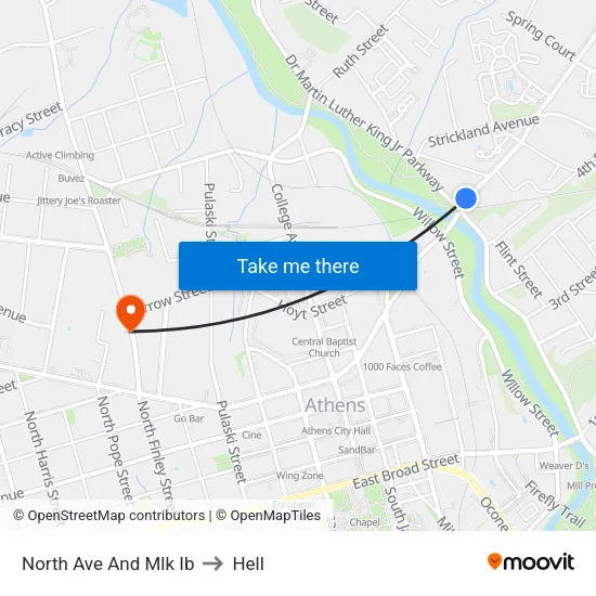 North Ave And Mlk Ib to Hell map