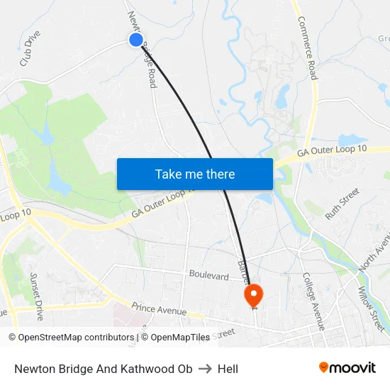 Newton Bridge And Kathwood Ob to Hell map