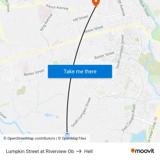 Lumpkin Street at Riverview Ob to Hell map