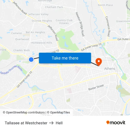 Tallasee at Westchester to Hell map
